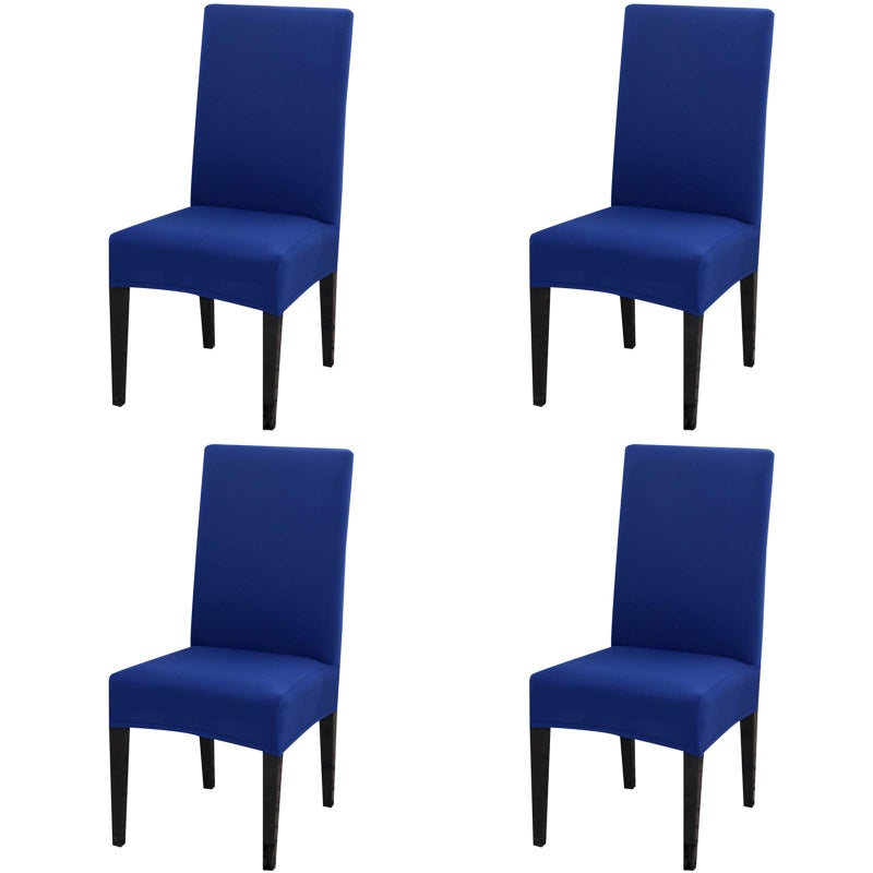 Dimatic 4 Pack Dining Chair Covers, Stretch Spandex Removable Washable Protector Chair Slipcovers for Dining Room Kitchen Hotel (Royal Blue) - Image 1